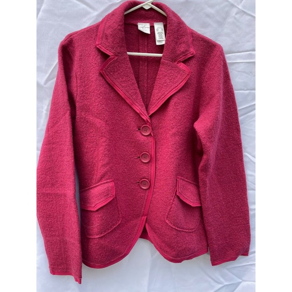 Emma James Wool Blazer Jacket in Pink Petite XL